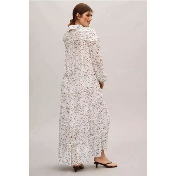 By Anthropologie Long-Sleeve Smocked Tiered Maxi Dress - Picture 3 of 11